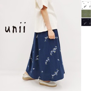 モチーフ刺繍タックギャザースカート【SS】