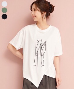 【2024新作】イラストデザイン刺繍ショートTシャツ 50-0062