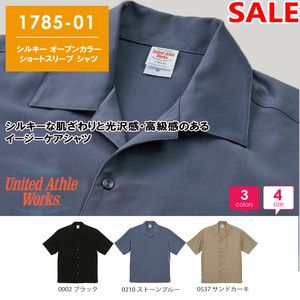 SALE 在庫限り【178501】シルキー オープンカラー ショートスリーブ シャツ