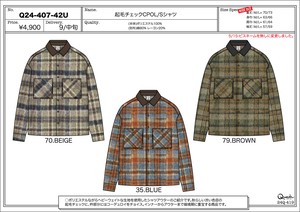 【予約販売】(9月納品)【2024年秋冬物新作商品】起毛チェックCPOL/Sシャツ