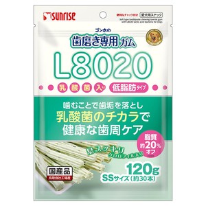 ［マルカン サンライズ］ゴン太の歯磨き専用ガムSSサイズ L8020乳酸菌入り クロロフィル入り 低脂肪 120g