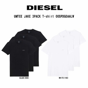 DIESEL(ディーゼル)Tシャツ 半袖 無地 ワンポイント コットン 3枚組 セット メンズ 肌着 00SPDG0AALW