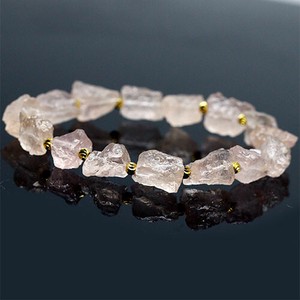 Gemstone Bracelet Aquamarine/Coral Pink M