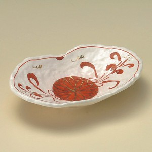 志野釉双葉小鉢(土物)　美濃焼　日本製 陶器