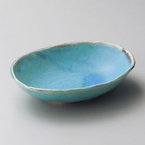 トルコブルー楕円小鉢　美濃焼　日本製 陶器