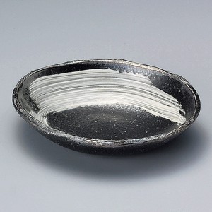 刷毛目5.5楕円皿(信楽焼)　日本製 陶器