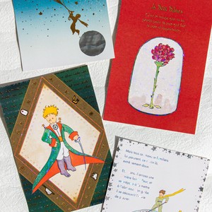 【新商品】 星の王子さま 箔押し ポストカード 全4種セット 日本製 【ROKKAKU】