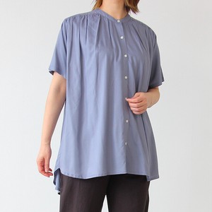 Button Shirt/Blouse Gathered Blouse Short-Sleeve Cool Touch 2024 Spring/Summer
