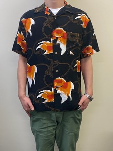 当社夏定番レーヨンアロハオープンカラーシャツ(金魚)