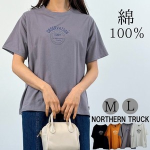 ロゴプリントTシャツ 半袖 カットソー レディース プルオーバー クルーネック 綿100％ nt-ncc64209