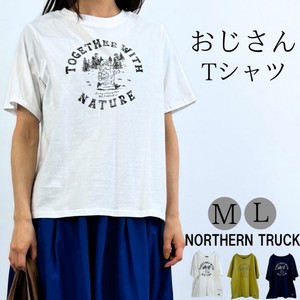 【2024夏】おじさんプリントTシャツ ロゴプリント カットソー レディース 綿100％  nt-ncc64218