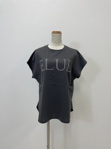 【2024年 新作】ダブルシルケットコットン100% "ELUL" スタッズロゴ フレンチスリーブ Tシャツ