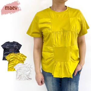 maev 【2024新作】5月新作 膨れ凹凸ブラウス シャツ ブラウス Tシャツ 大きめ ゆったり M〜LL