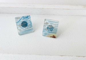 Pierced Earringss Stripe Clear