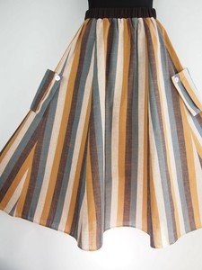 Skirt Stripe Pocket Flare Skirt 2024 Spring/Summer