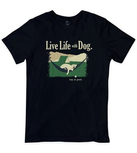ユニセックス・プリントTシャツ　『Live Life with Dog Hammock』　半袖 Tシャツ