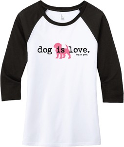 Women’s・プリントTシャツ　『Dog is Love Raglan』　Tシャツ