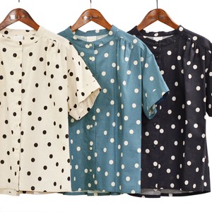 Button Shirt/Blouse Band-Collar Shirt Made in Japan