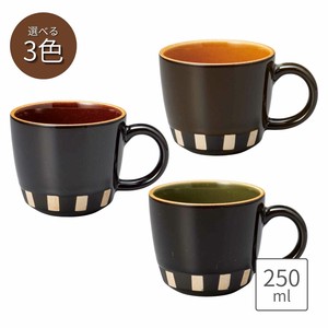 Mino ware Mug Stripe Pottery M 3-colors Made in Japan