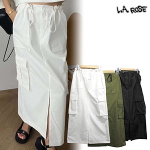 Skirt Slit Long Skirt Front Pocket