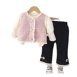 Kids' Suit Cardigan Sweater Cut-and-sew 2-types Set of 3 80cm ~ 110cm