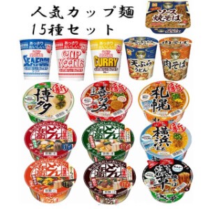 人気メーカーカップラーメン麺 15食 日清食品 東洋水産(マルちゃん)  サンヨー 詰め合わせ