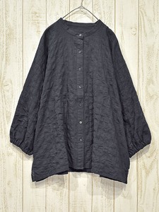 Button Shirt/Blouse Cotton Collar Blouse Washer 7/10 length