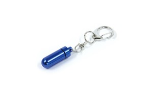 【ペット仏具・分骨】遺骨カプセル 小 キーホルダー グロス 青 簡易包装