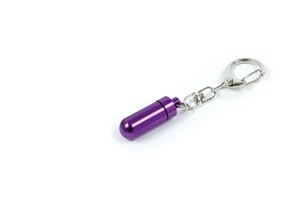 【ペット仏具・分骨】遺骨カプセル 小 キーホルダー グロス 紫 簡易包装