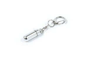 【ペット仏具・分骨】遺骨カプセル 小 キーホルダー グロス 銀 簡易包装