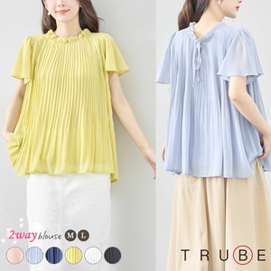T-shirt Pintucked Blouse L 【2024NEW】