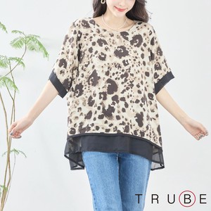 T-shirt Leopard Print A-Line L M 【2024NEW】