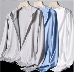 Coat Plain Color Long Sleeves Hooded Outerwear Summer