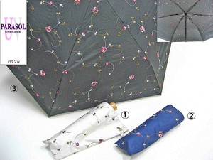 日傘　ラインフラワー刺繍