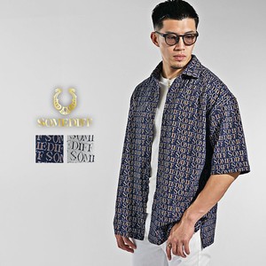 Button Shirt Jacquard Patterned All Over M