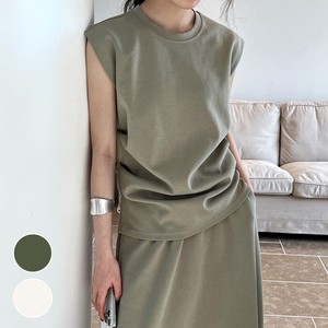T-shirt Spring/Summer Sleeveless Setup Flare Skirt Cut-and-sew