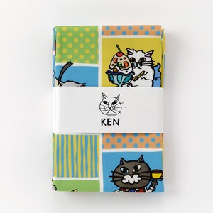 布　KEN　オックスカットクロス　商用利用OK　バッグ作り　小物作りに　生地　ネコケン　ねこ　猫
