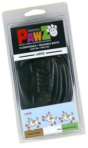 正規輸入品　アメリカ　Pawz Dog Boots社製　ポウズ　ラバー・ドッグ・ブーツ　L　Black　PZBLKL