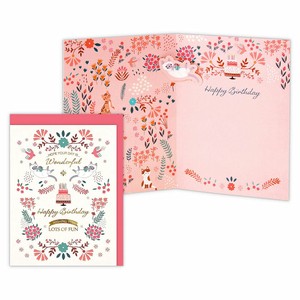 【ホールマーク】誕生お祝い立体カード GHB猫と花