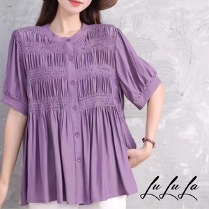 Button Shirt/Blouse Gathered Blouse Spring/Summer 2024 NEW