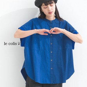 Button Shirt/Blouse Dolman Sleeve Stripe 2024 Spring/Summer