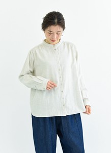 Button Shirt/Blouse Band-Collar Shirt Cotton