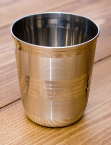 ステンレスのチャイカップ [直径:約7cm×高さ:約8.3cm 約220ml]
