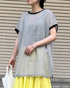T-shirt Pullover Slit Knit Sew 2024 Spring/Summer