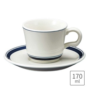 美浓烧 茶杯盘组/杯碟套装 横条纹 日本制造