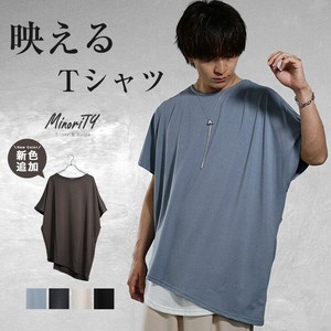 【Tシャツ】裾アシンメトリー ドルマンスリーブ ビッグシルエット Tシャツ／MinoriTY