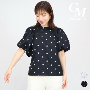 Button Shirt/Blouse Design Pullover Volume Shoulder Polka Dot NEW
