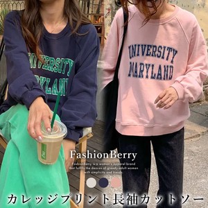 T-shirt Long Sleeves Long T-shirt Ladies' College Logo Cut-and-sew 【2024NEW】