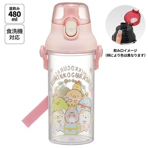 Water Bottle Sumikkogurashi Skater Dishwasher Safe Clear 480ml Made in Japan