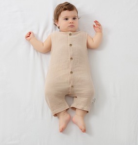 Kids' Full-Length Pant Plain Color Sleeveless Cotton